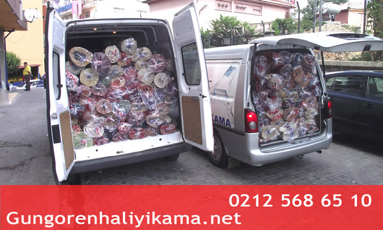 Güngören halı yıkama fabrikası halılar sevkiyatta
